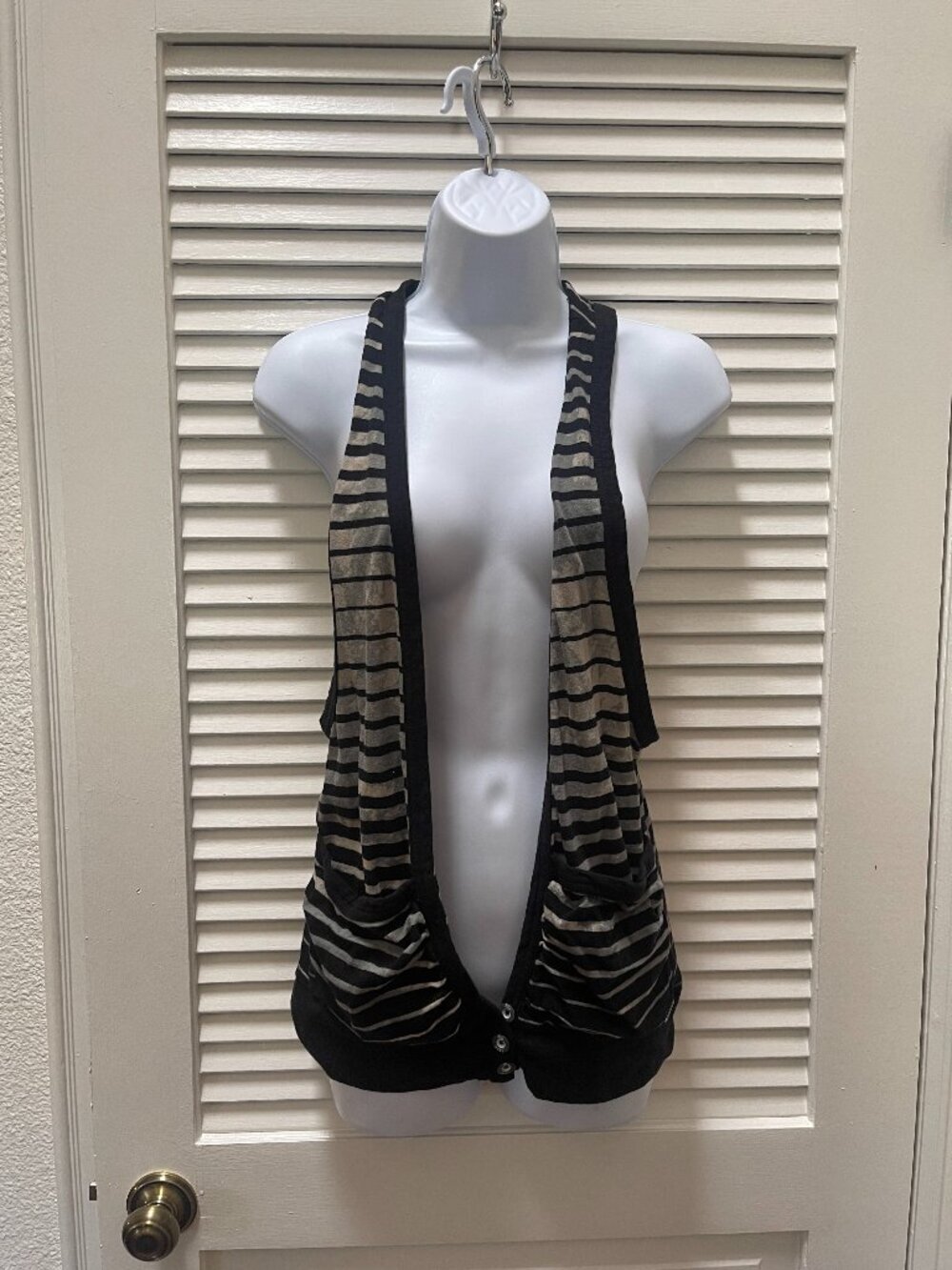 Roxy Striped Racerback Vest Tank Top Size S